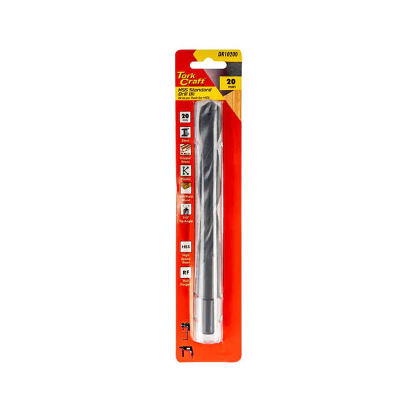 Drill Bit HSS Standard 20.0MM Reduced Shank 1/Card TC