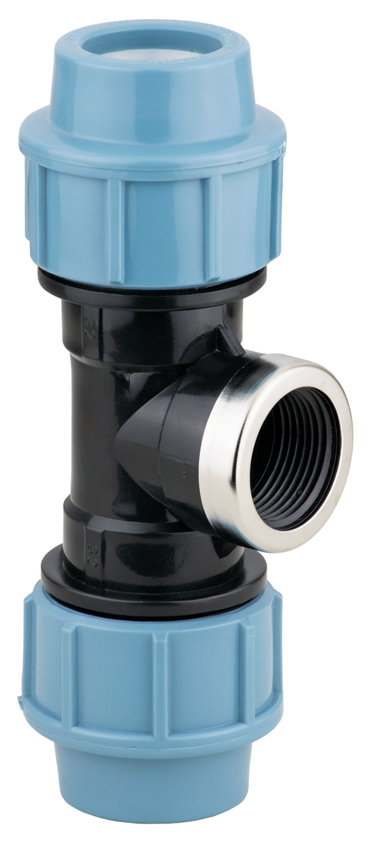 Fitting Comp HDPE Female Thread Tee 50*1-1/2*50