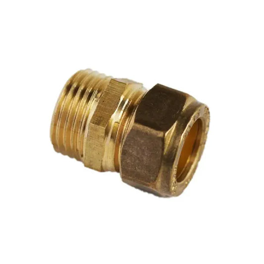 Fitting Comp Brass Straight Coupler C×Mi 15mm×1/2"