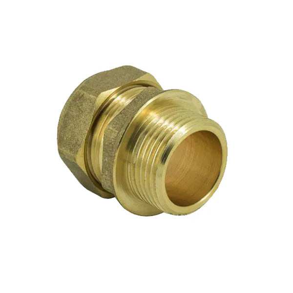 Fitting Comp Brass Straight Coupler C×Mi 15mm×3/4"