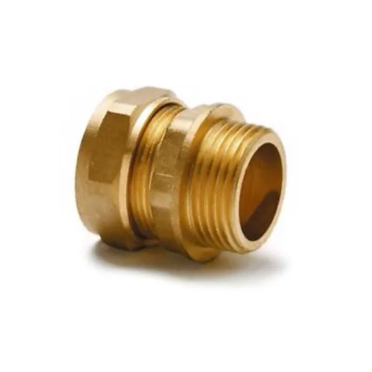 Fitting Comp Brass Straight Coupler C×Mi 22mm×3/4"