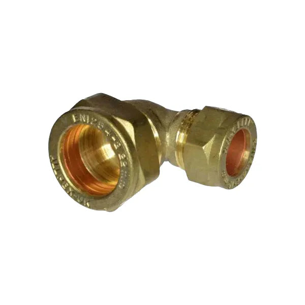 Fitting Comp Brass Reducing Elbow C×C 22×15mm