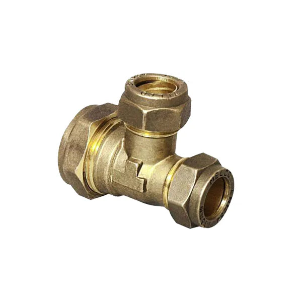 Fitting Comp Brass Reducing Tee Cxcxc 22×15×15