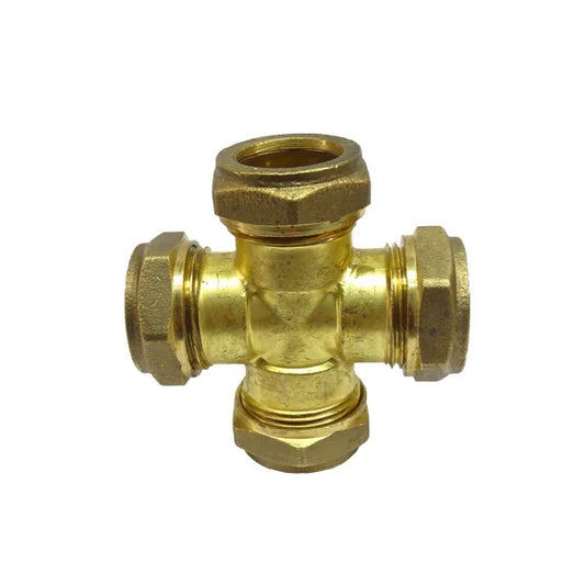 Fitting Comp Brass Cross Cxcxcxc   22×22×22×22