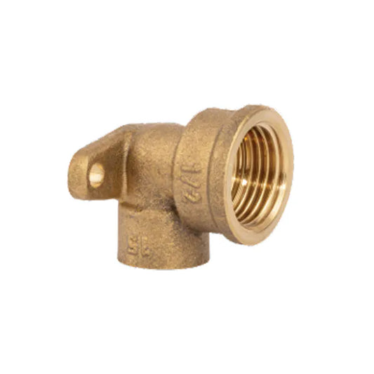 Fitting Comp Brass Delcop 15Mm X 1/2" Fi Wallplate Elbow