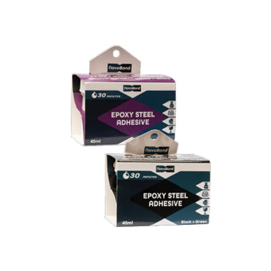Glue Epoxy Steel Black+ White 40ml Card