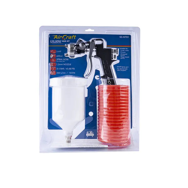 Gun Spray Grav Feed 1.5MM Nozzle With 5M Spiral Hose