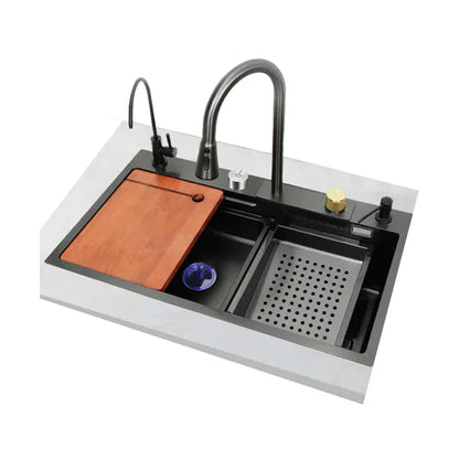 Sink Drop-In Blk Nano Waterfall Set 750*460*230Mm