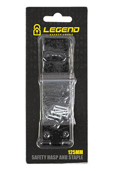 Hasp & staples saftey black 125mm