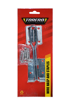 Hasp & staples wire galvanised H/D 150mm