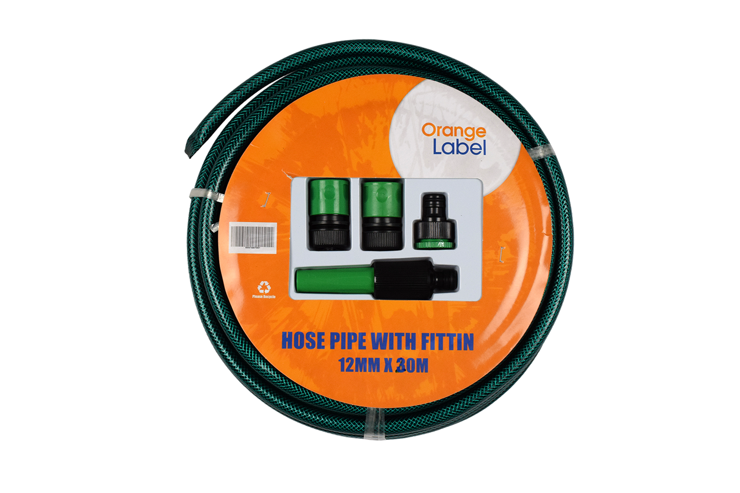 Hose Pipe PVC Orange 12mmx20m With Fittings