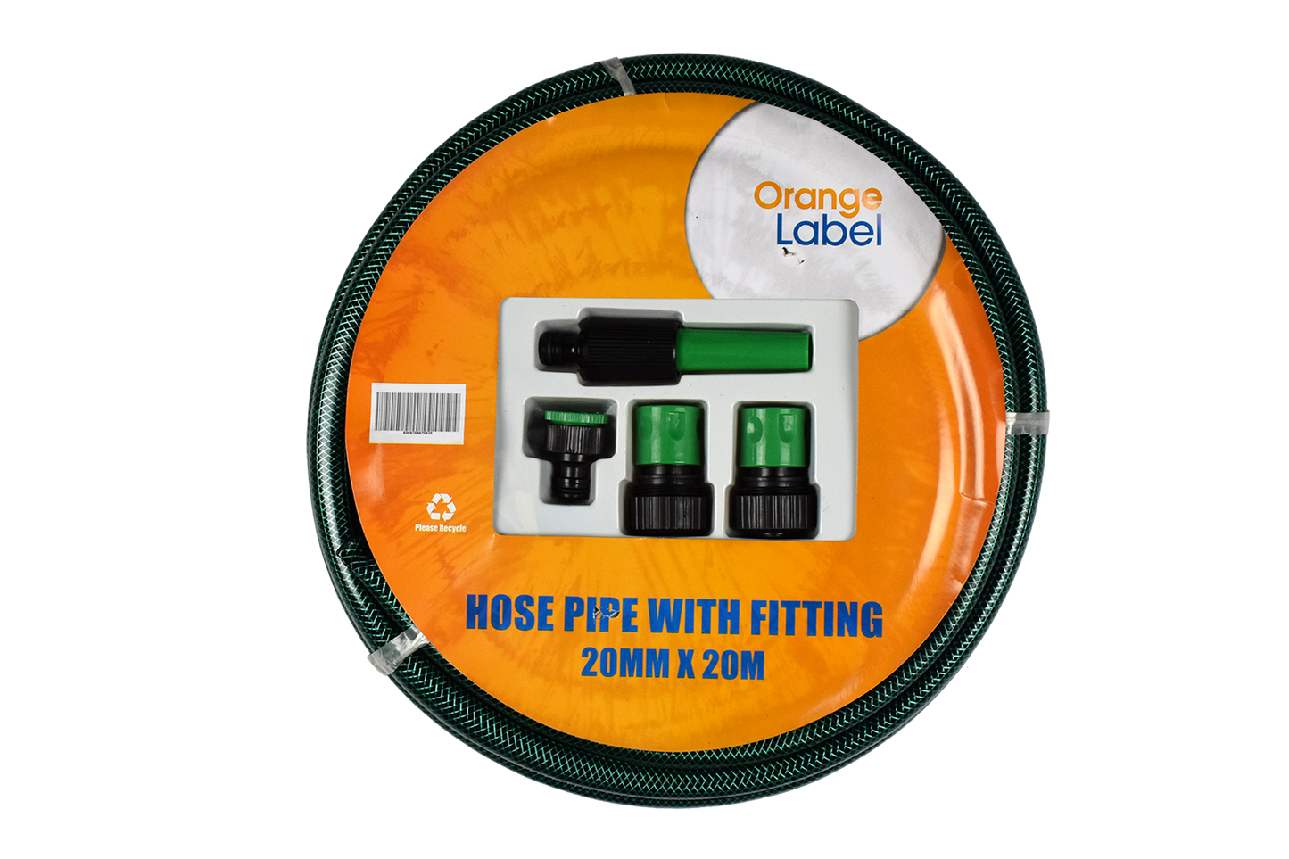 Hose Pipe PVC Orange 20mmx20m With Fittings