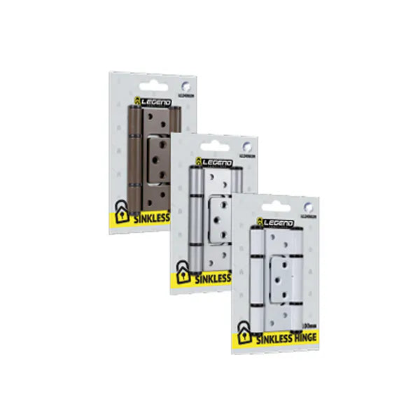 Hinges Sinkless Aluminium Silver Blister