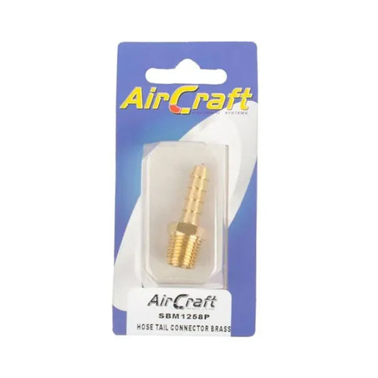 Hosetail 1/4" Male X 8MM 1PC Carded