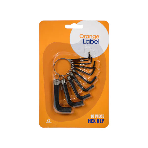 Key Hex Set 10pcs Orange Lable
