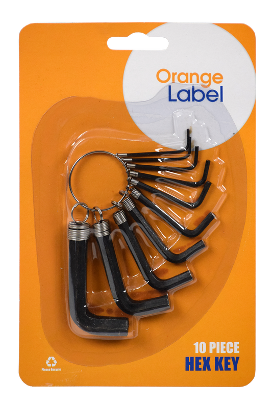 Key Hex Set 10pcs Orange Label