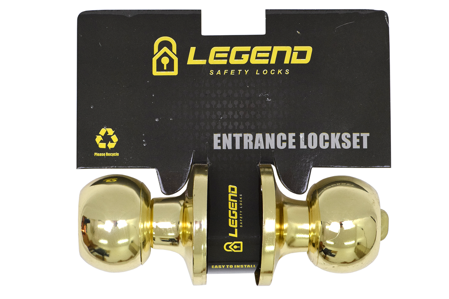 Lockset Entrance Round Brass 607BP-ET