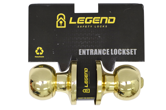 Lockset Entrance Round Brass 607BP-ET