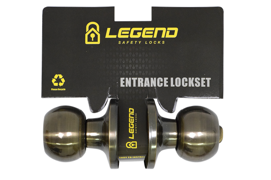 Lockset Entrance Round Antique Bronze 607AB-ET