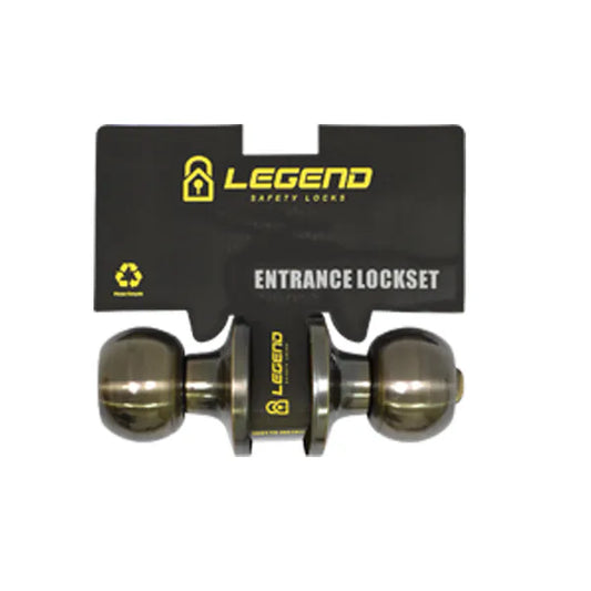 Lockset Entrance Round Antique Bronze 607AB-ET
