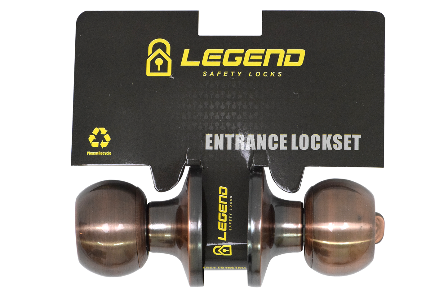 Lockset Entrance Round Antique Copper 607AC-ET