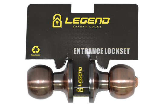 Lockset Entrance Round Antique Copper 607AC-ET