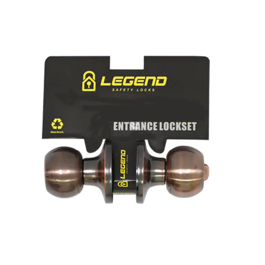 Lockset Entrance Round Antique Copper 607AC-ET