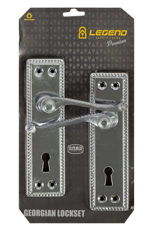 Lockset Georgian Chrome 6" SABS MT-L005
