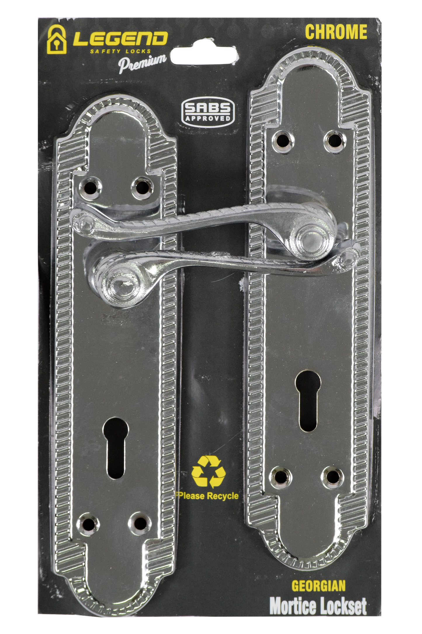 Lockset Georgian Chrome 8" SABS MT-L007