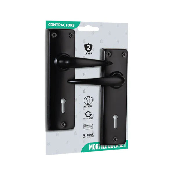 Lockset Mortice 2L Black SABS With Hinge