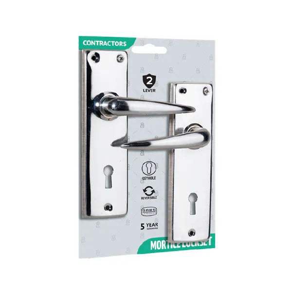 Lockset Mortice 2L CP SABS With Hinge