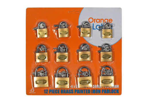 Lock Pad Brass 12pcs Card 4*32,38,50mm