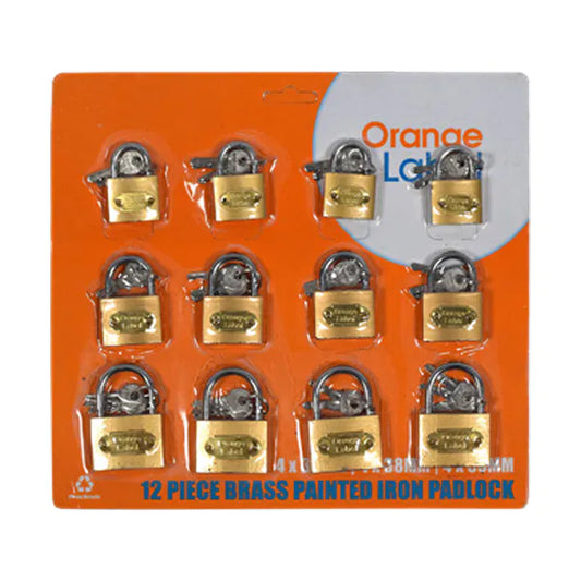 Lock Pad Brass 12pcs Card 4*25,32,38mm