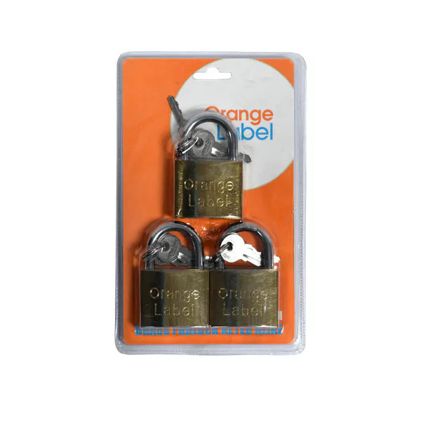 Lock Pad Brass 50mm Key Alike 3pcs