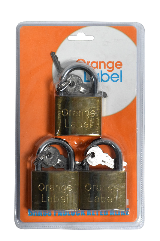 Lock Pad Brass 50mm Key Alike 3pcs