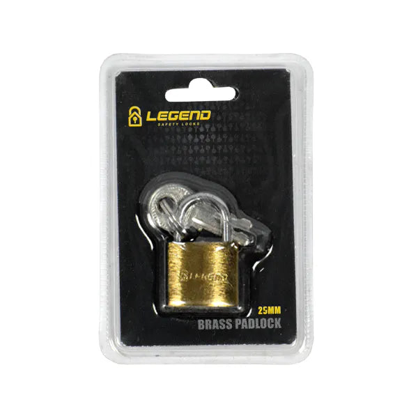 Lock Pad Brass 25mm H/D Blister