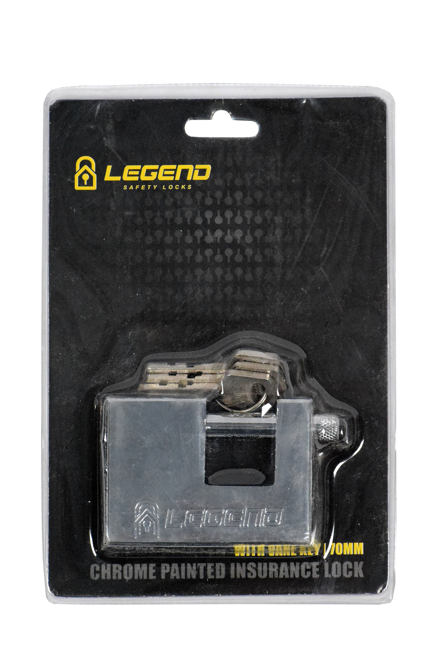 Lock Pad Insurance Vane Key Chrome 70mm