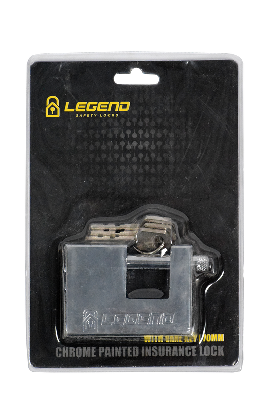 Lock Pad Insurance Vane Key Chrome 70mm
