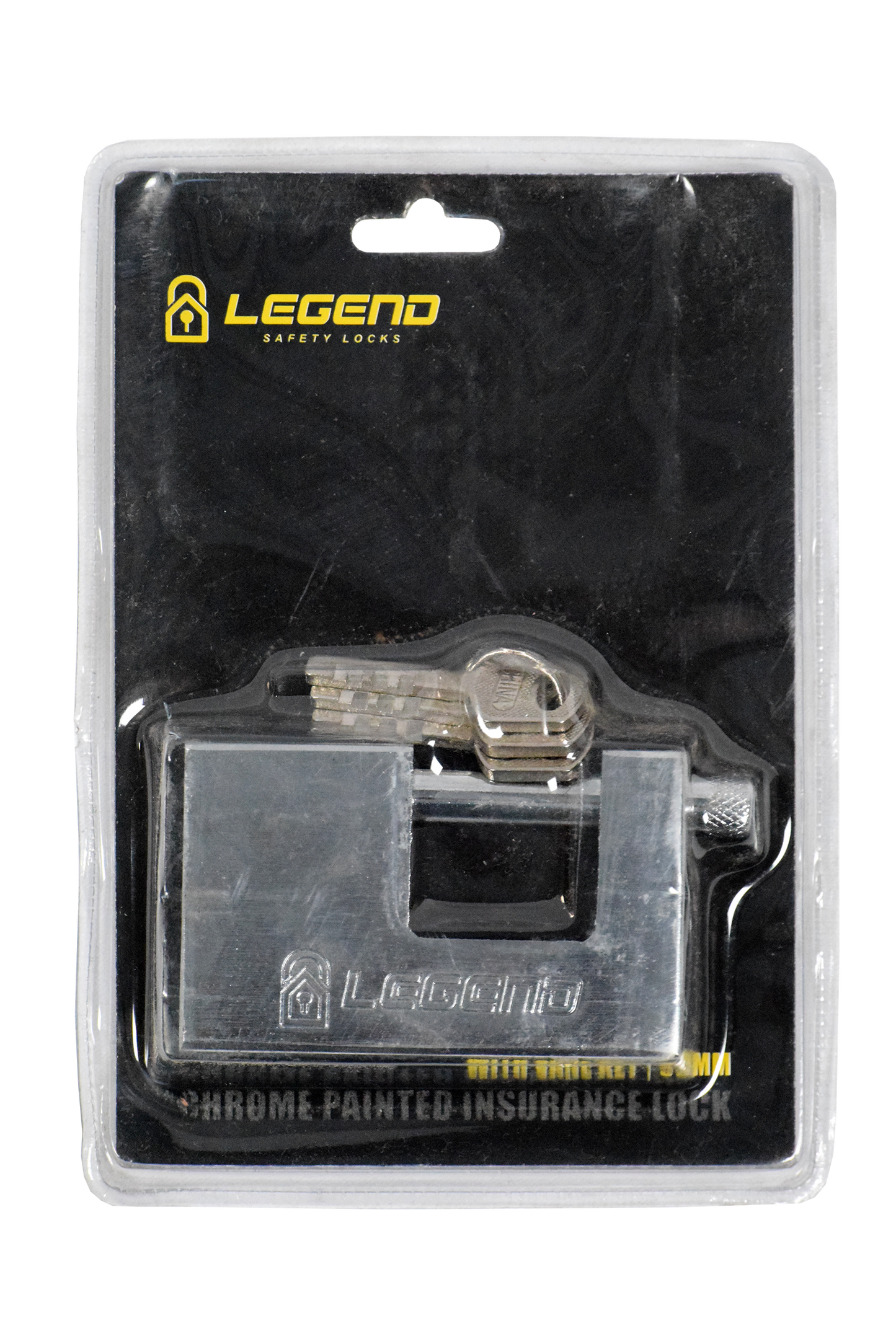 Lock Pad Insurance Vane Key Chrome 90mm