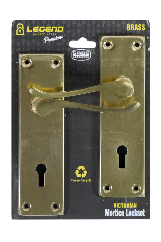 Lockset Victorian Brass 6" SABS MT-L010