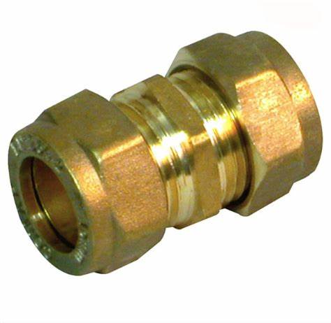 Fitting Comp Brass Straight Coupler C?C 22mm