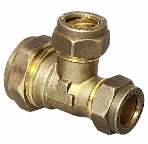Fitting Comp Brass Reducing Tee Cxcxc 22?15?15