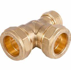 Fitting Comp Brass Reducing Tee Cxcxc  22?15?22