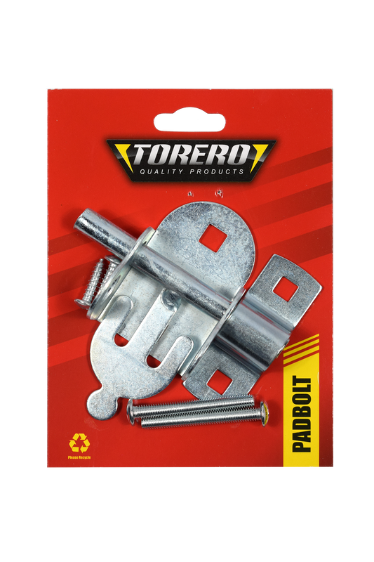 Padbolt galvanised oval 4" Carded