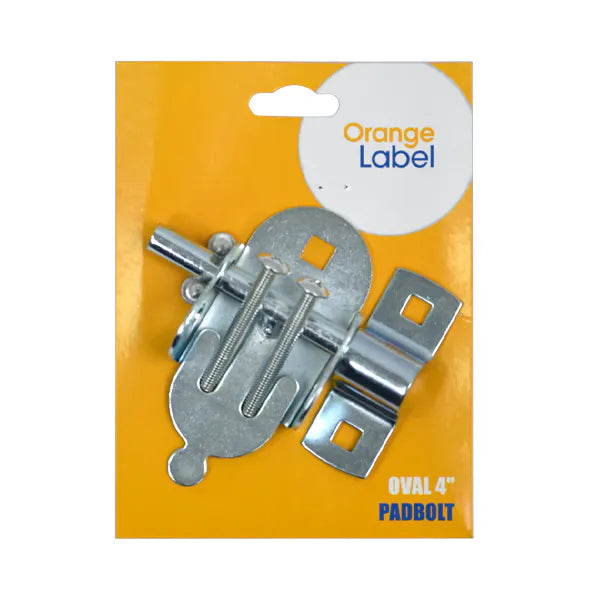 Padbolt galvanised oval 4" Carded