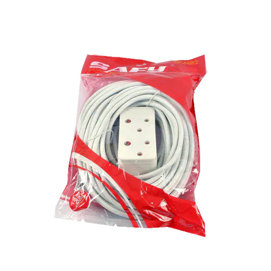 Multisocket Target Extension Cord White 15M