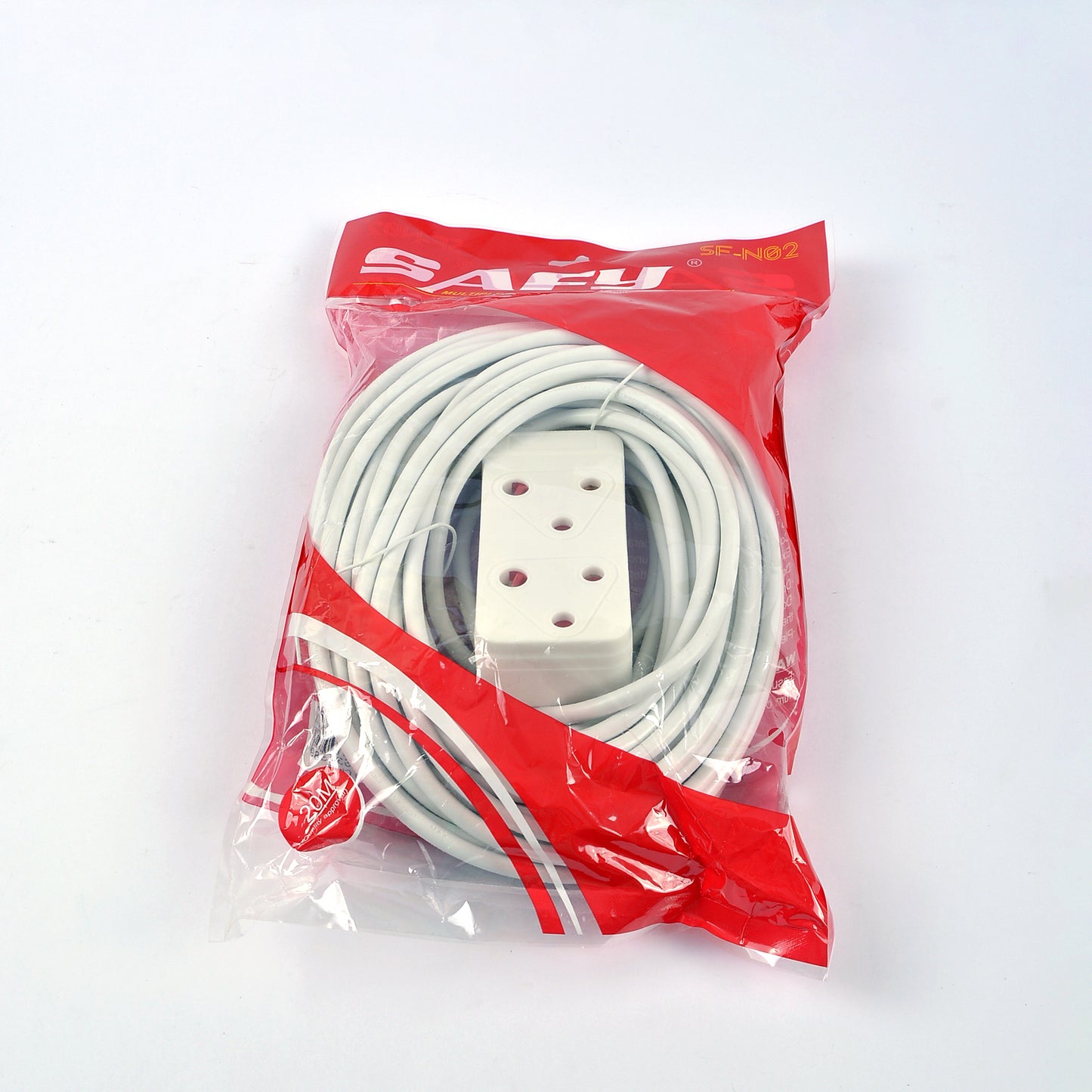 Multisocket Target Extension Cord White 15M