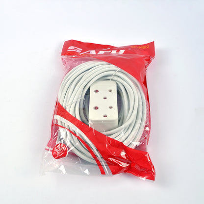 Multisocket Target Extension Cord White 15M