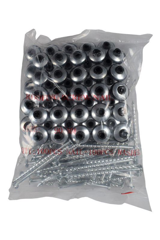 Screw Roofing & Bonded Washers 75mm 100's