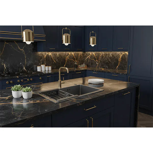 Sink Drop-In Blk Single With Basket 600*450*220mm